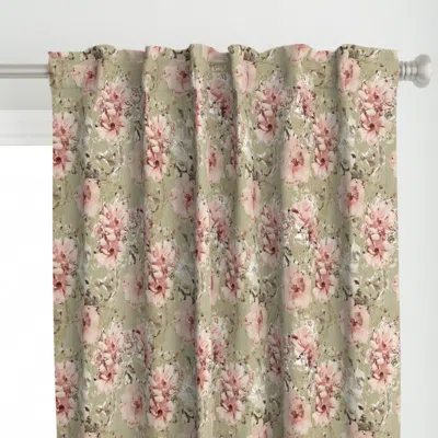 Spoonflower Vintage Shabby Rose Curtain Panel