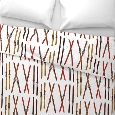 Spoonflower Vintage Ski Sketched No Background Wide Cotton Sateen 3.5 oz 26" X 20" Standard Knife Edge