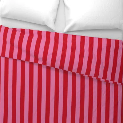 Spoonflower Vintage Stripe Pink & Red Wide Cotton Sateen 3.5 oz 26" X 20" Standard Knife Edge