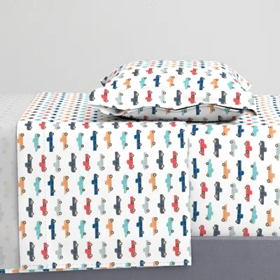 Spoonflower Vintage Trucks Twin Sheet Set