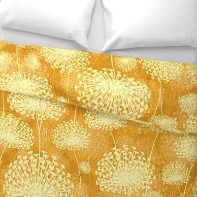 Spoonflower Vintage Yellow Dandelions Wide Cotton Sateen 3.5 oz 26" X 20" Standard Knife Edge