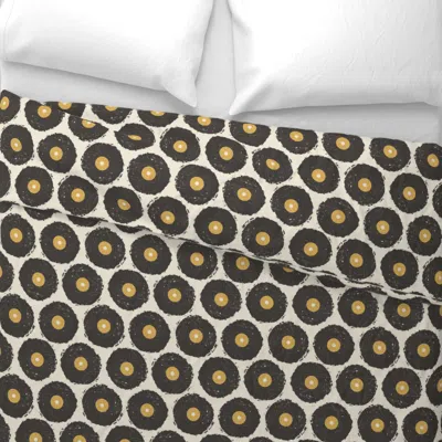 Spoonflower Vinyl Record Albums - Orange - Large Wide Cotton Sateen 3.5 oz 26" X 20" Standard Knife Edge