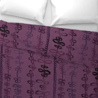 Spoonflower Viv Tat Stripes Plum On Plum Wide Cotton Sateen 3.5 oz 26" X 20" Standard Knife Edge