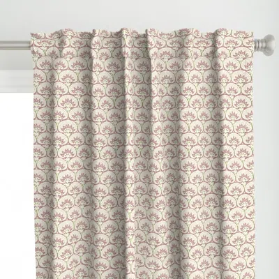 Spoonflower Wallis Flower Lilac Green Curtain Panel