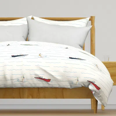 Spoonflower Water Skiers In Primary Colors Duvet Cover