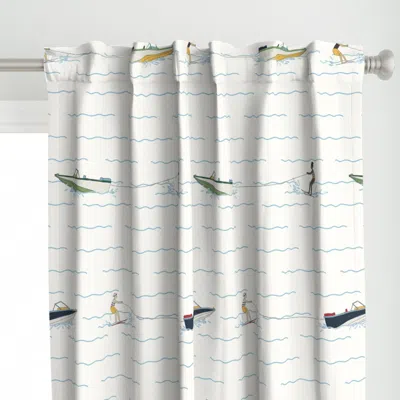 Spoonflower Water Skiers In Primary Curtain Panel