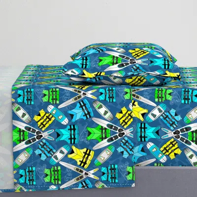 Spoonflower Water Sports Twin Sheet Set