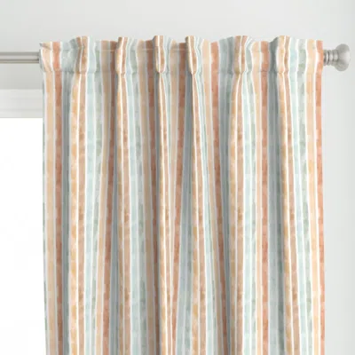 Spoonflower Watercolor 1in Stripes Curtain Panel