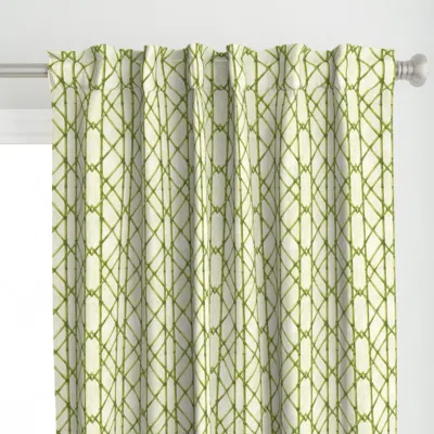 Spoonflower Watercolor Bamboo Trellis Curtain Panel
