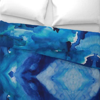 Spoonflower Watercolor Blue Skies Abstract Art Wide Cotton Sateen 3.5 oz 26" X 20" Standard Knife Edge