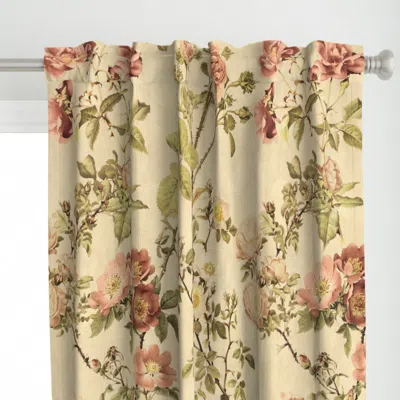 Spoonflower Watercolor English Rose Curtain Panel