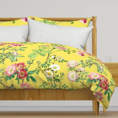 Spoonflower Watercolor English Rose Duvet Cover
