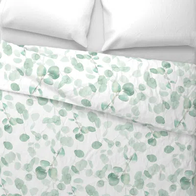 Spoonflower Watercolor Eucalyptus Wide Cotton Sateen 3.5 oz 30" X 24" Standard Flanged
