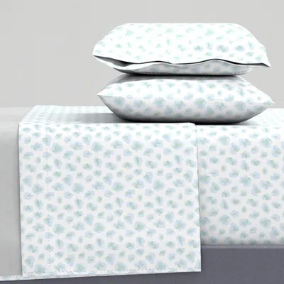 Spoonflower Watercolor Leopard In Cornflower And Jade King Sheet Set