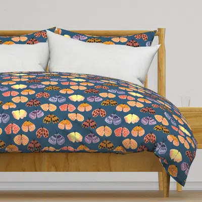 Spoonflower Watercolor Moth Collection Duvet Cover