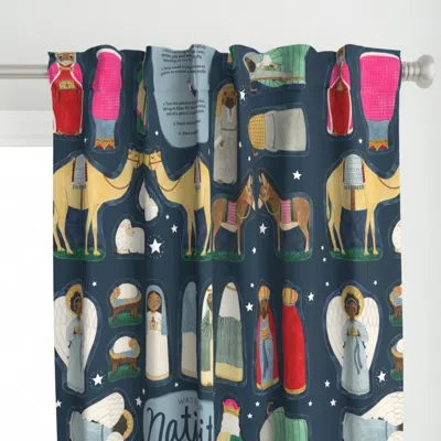 Spoonflower Watercolor Nativity Cut Curtain Panel