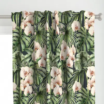Spoonflower Watercolor Orchids Curtain Panel