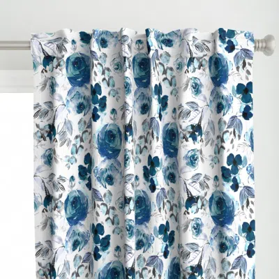 Spoonflower Watercolor Roses Bouquet Curtain Panel