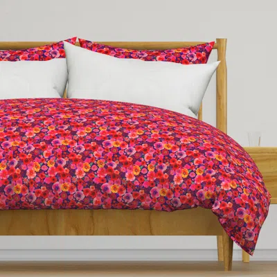 Spoonflower Watercolor Roses Duvet Cover
