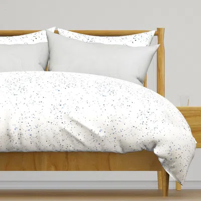 Spoonflower Watercolor Snow On White Duvet Cover