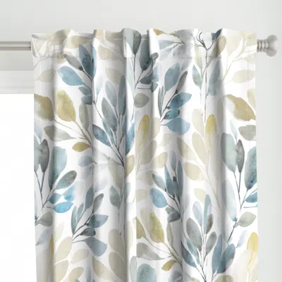 Spoonflower Watercolor Sprigs Muted Curtain Panel