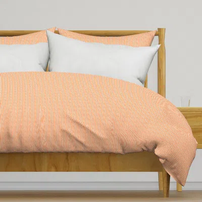 Spoonflower Watercolor Stripe - Pumpkin Duvet Cover