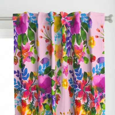 Spoonflower Watercolor Summer Field Curtain Panel