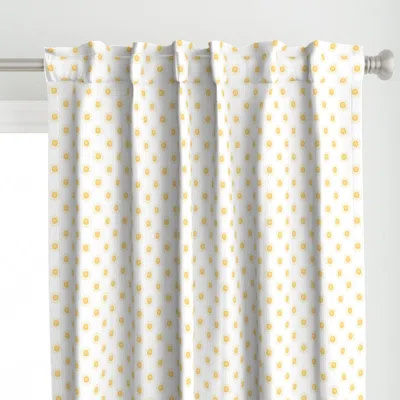Spoonflower Watercolor Suns On White Curtain Panel