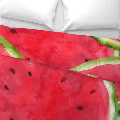 Spoonflower Watermelon Pattern Wide Cotton Sateen 3.5 oz 26" X 20" Standard Knife Edge