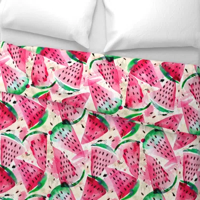 Spoonflower Watery Watermelons Wide Cotton Sateen 3.5 oz 26" X 20" Standard Knife Edge