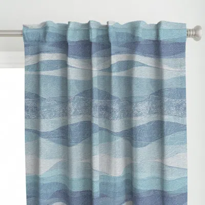 Spoonflower Wave-sky Blue And Sea Curtain Panel