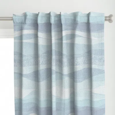 Spoonflower Wave-skyblue Sea Lighter Curtain Panel