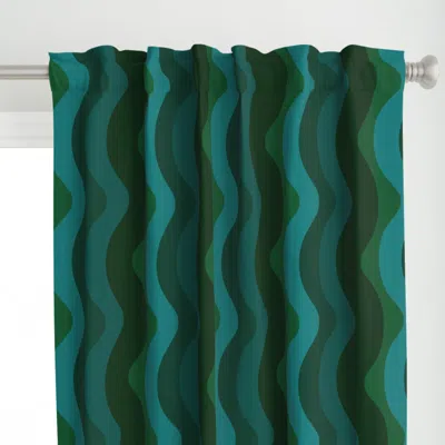 Spoonflower Wavy Squiggle Stripe In Curtain Panel