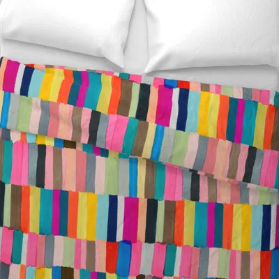 Spoonflower Welcome Rainbow Stripes  Large Wide Cotton Sateen 3.5 oz 26" X 20" Standard Knife Edge