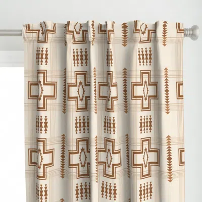 Spoonflower Western Life Cross Curtain Panel In Brown