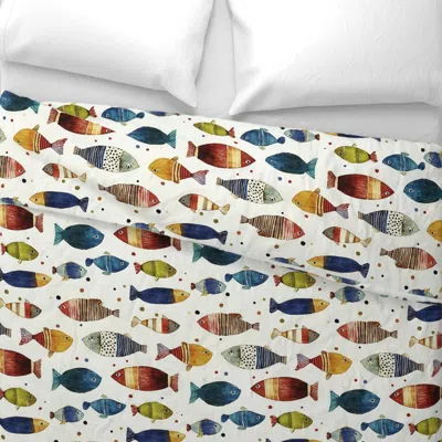 Spoonflower Whimsical Fish Fantasy Wide Cotton Sateen 3.5 oz 26" X 20" Standard Knife Edge