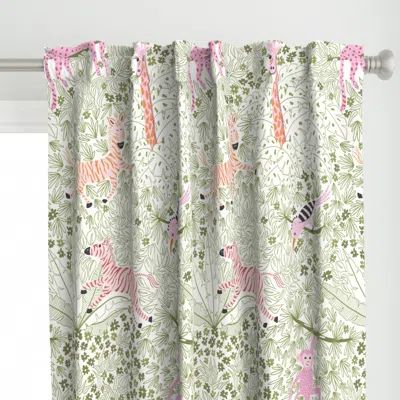 Spoonflower Whimsical Safari - Green Curtain Panel