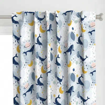 Spoonflower Whimsical Space Whales Curtain Panel