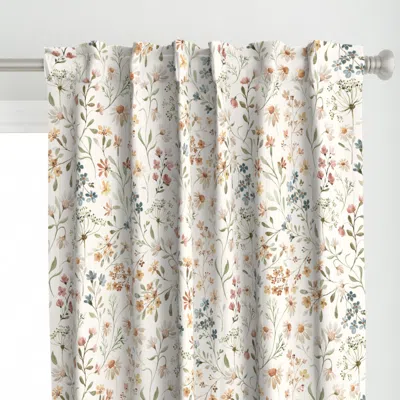 Spoonflower Whimsical Wildflowers Curtain Panel