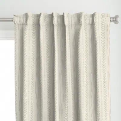 Spoonflower Whispering Grass Stripes Curtain Panel In White
