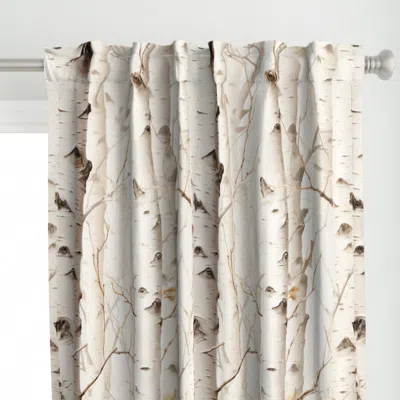 Spoonflower White Aspen Grove Trees Curtain Panel
