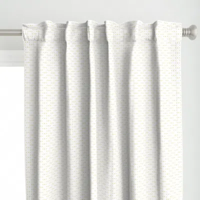 Spoonflower White Design On Yellow Curtain Panel