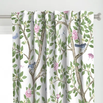 Spoonflower White Elsie's Garden Curtain Panel