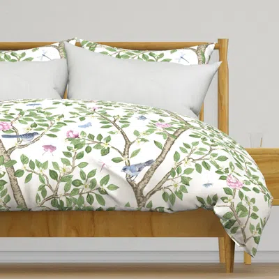 Spoonflower White Elsie's Garden Duvet Cover