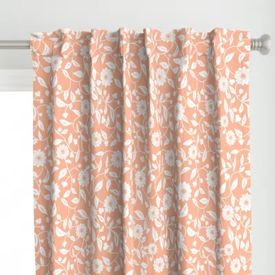 Spoonflower White Flowers On A Soft Curtain Panel