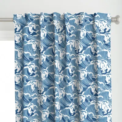 Spoonflower White Horses - Curtain Panel