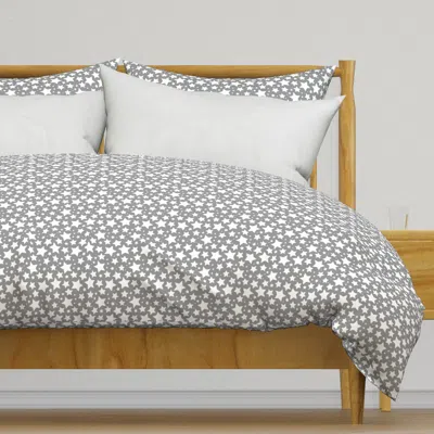 Spoonflower White Stars On Ultimate Gray Duvet Cover