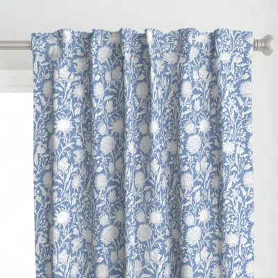 Spoonflower White Thistles And Curtain Panel