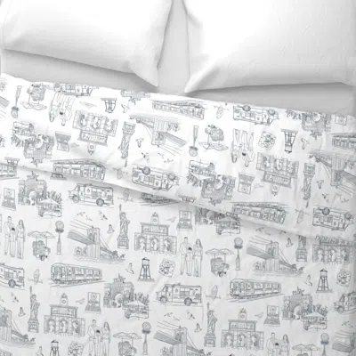 Spoonflower Whitney Custom Toile Navy Wide Cotton Sateen 3.5 oz 26" X 20" Standard Knife Edge