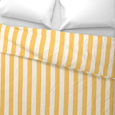 Spoonflower Wide Stripe Lemon-01 King Pillow Sham
